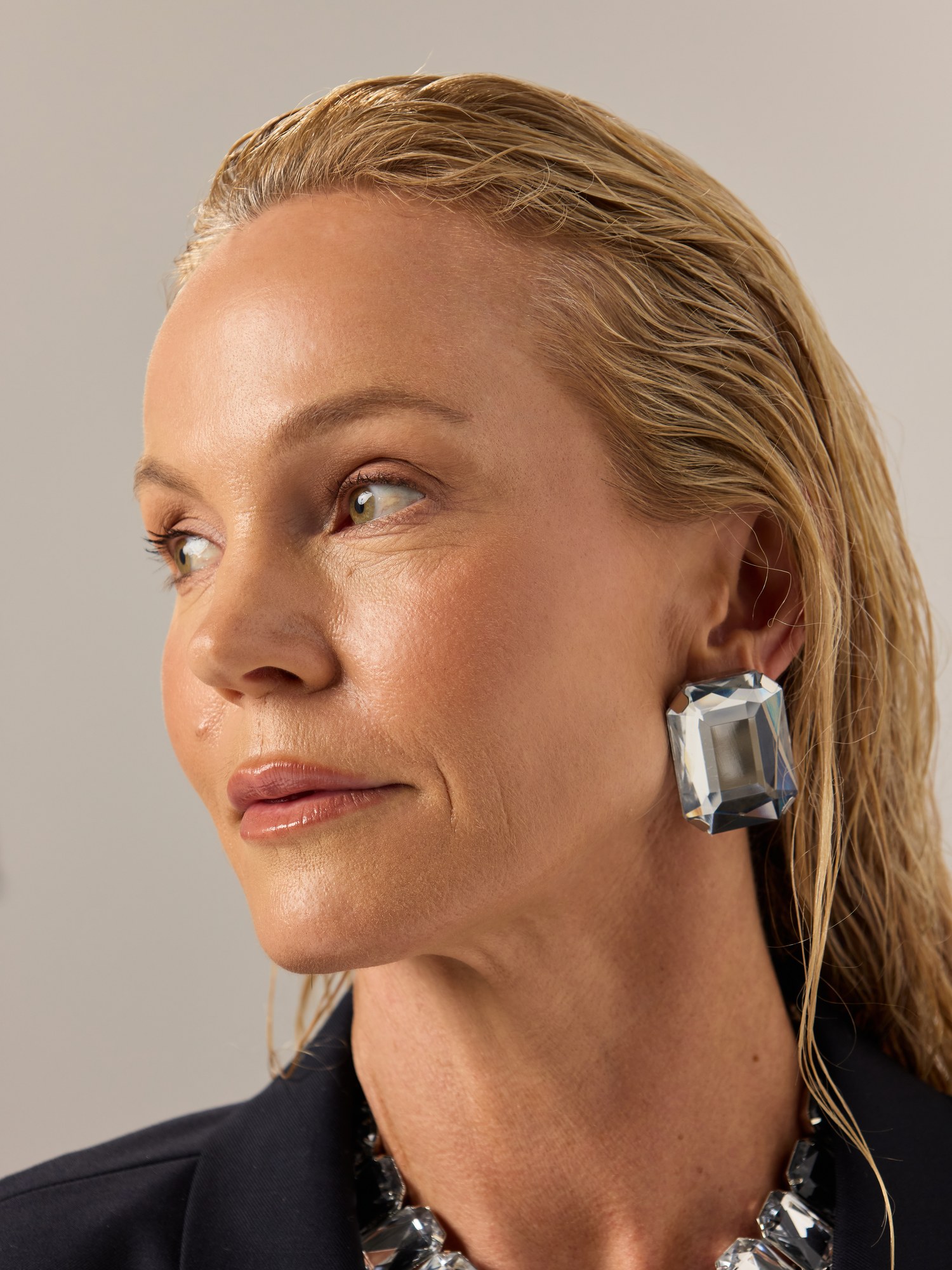 Crystal earring — beauty close-up