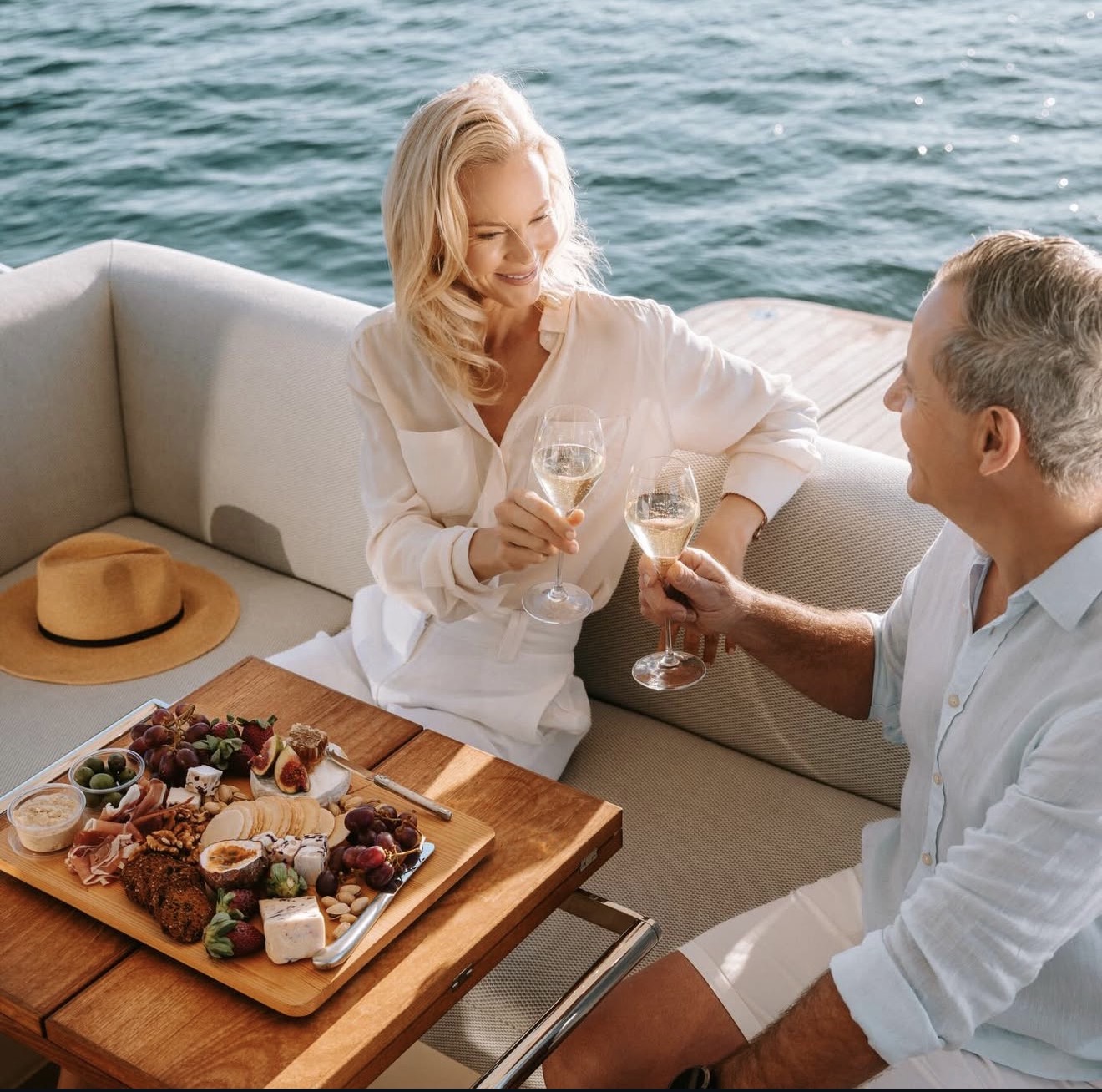 Boat — champagne and grazing board