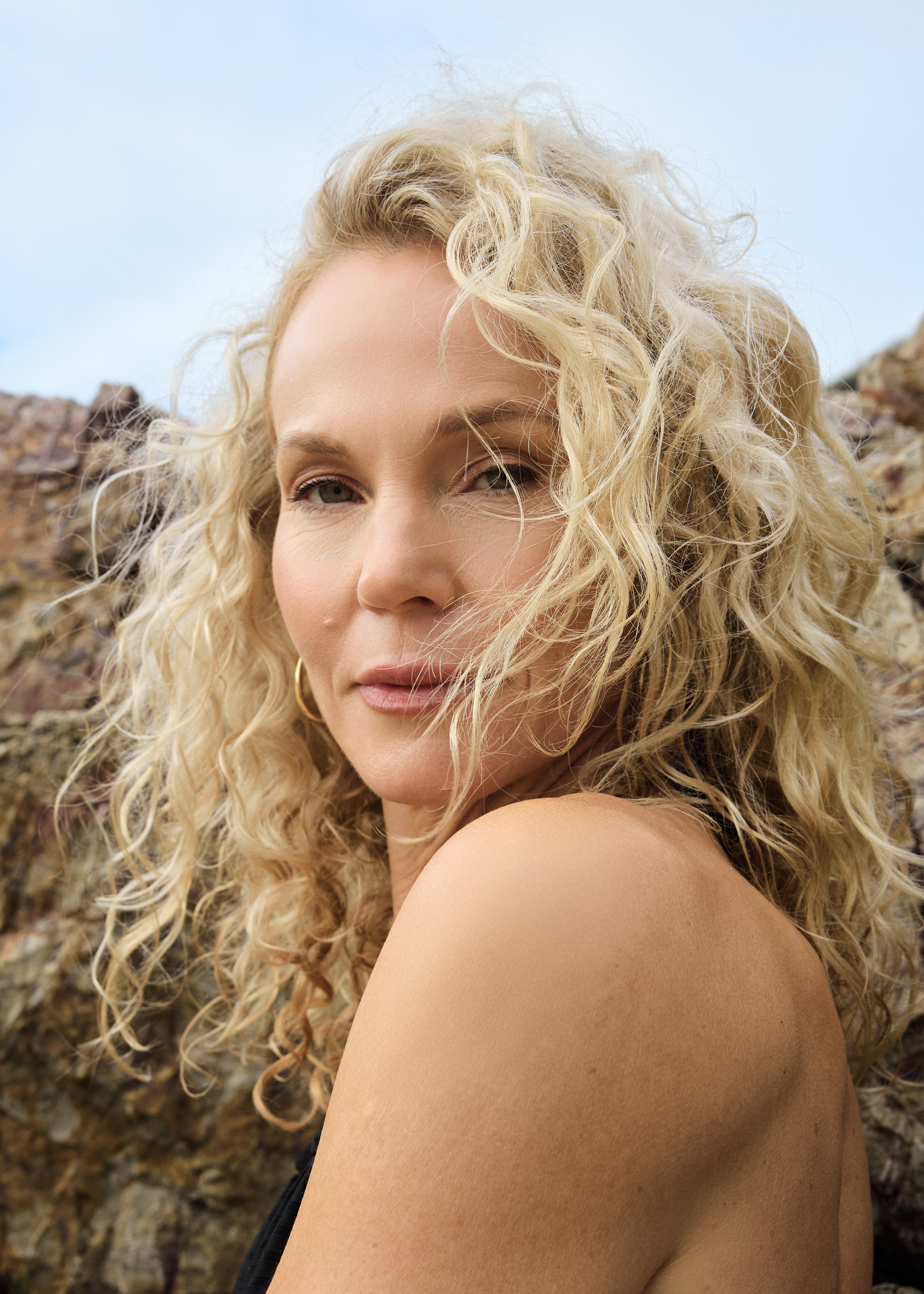 Beauty — natural close-up portrait, curls